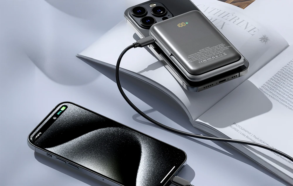 Vention Magnetinis maitinimo blokas FHNB0 20W, 10000 mAh (juodas) aprašymas - Prekės nuotrauka Vention Magnetinis maitinimo blokas FHNB0 20W, 10000 mAh (juodas) aprašymas - Prekės nuotrauka