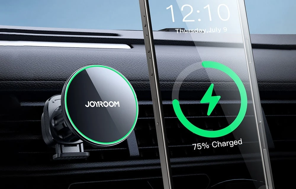 Magnetinis belaidžio automobilinio įkroviklio laikiklis Joyroom JR-ZS412 juodos spalvos aprašymas - Prekės nuotrauka Magnetinis belaidžio automobilinio įkroviklio laikiklis Joyroom JR-ZS412 juodos spalvos aprašymas - Prekės nuotrauka