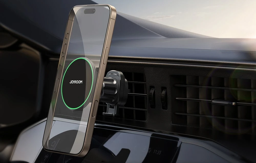 Magnetinis belaidžio automobilinio įkroviklio laikiklis Joyroom JR-ZS412 juodos spalvos aprašymas - Prekės nuotrauka Magnetinis belaidžio automobilinio įkroviklio laikiklis Joyroom JR-ZS412 juodos spalvos aprašymas - Prekės nuotrauka