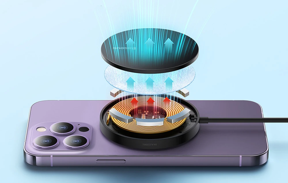 Baseus Simple Mini3 magnetinis belaidis įkroviklis 15 W (Bla aprašymas - Prekės nuotrauka Baseus Simple Mini3 magnetinis belaidis įkroviklis 15 W (Bla aprašymas - Prekės nuotrauka