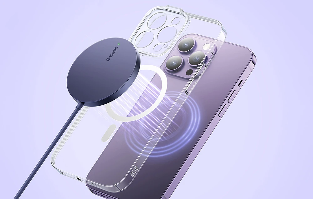 Baseus Simple Mini3 magnetinis belaidis įkroviklis 15 W (dulkėta violetinė) aprašymas - Prekės nuotrauka