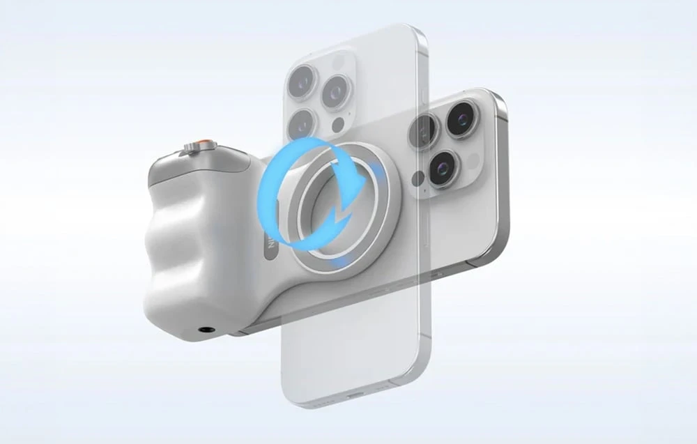 Telesin MagSafe Fun Shot Grip2 Magnetic Handle (Baltas) aprašymas - Prekės nuotrauka