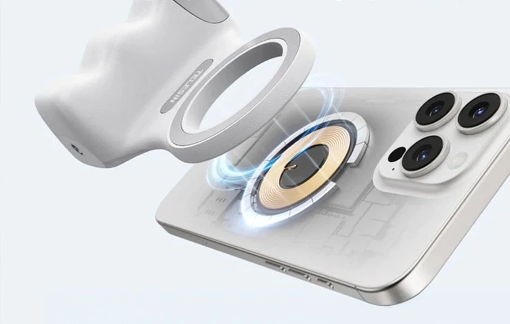 Telesin MagSafe Fun Shot Grip2 Magnetic Handle (Baltas) aprašymas - Prekės nuotrauka