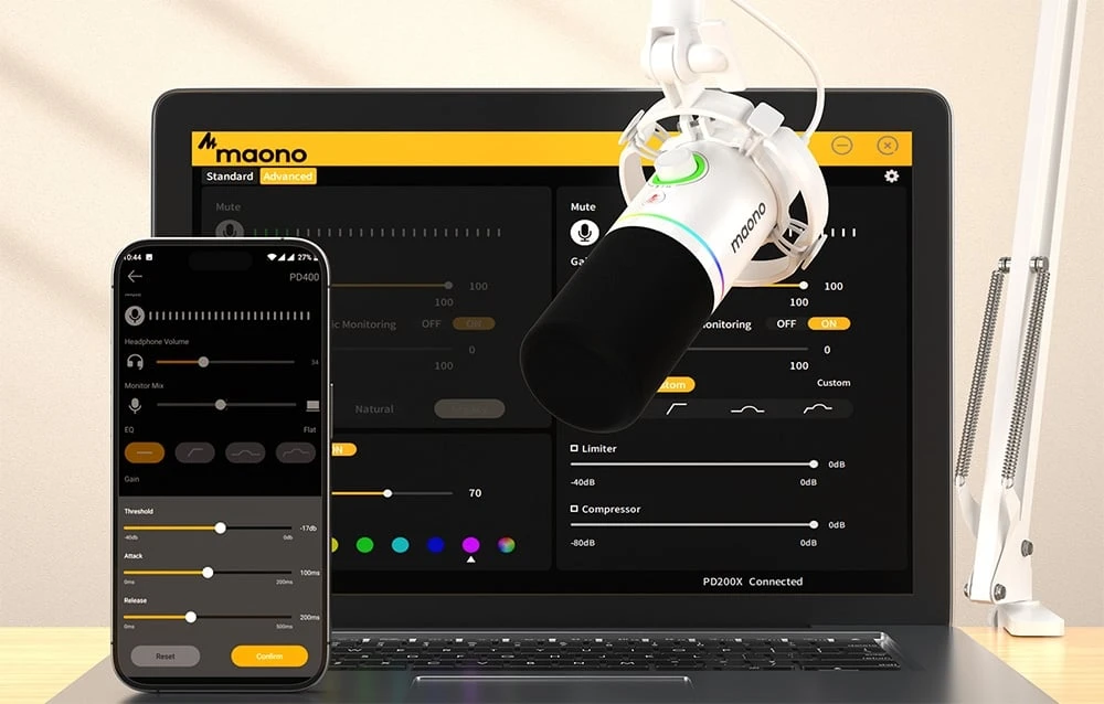 Maono Vision PD200XS mikrofonas (baltas) aprašymas - Prekės nuotrauka Maono Vision PD200XS mikrofonas (baltas) aprašymas - Prekės nuotrauka