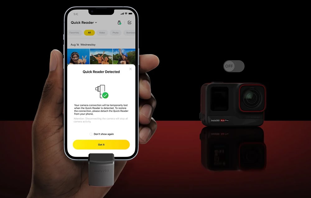 Insta360 Ace/Ace Pro greitasis skaitytuvas aprašymas - Prekės nuotrauka