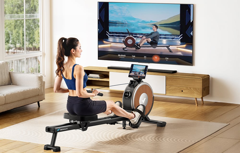 MERACH Rowing machine MR-R02B9 (juodas) aprašymas - Prekės nuotrauka
