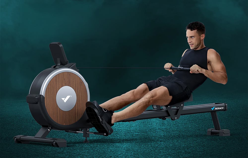 MERACH Rowing machine MR-R02B9 (juodas) aprašymas - Prekės nuotrauka