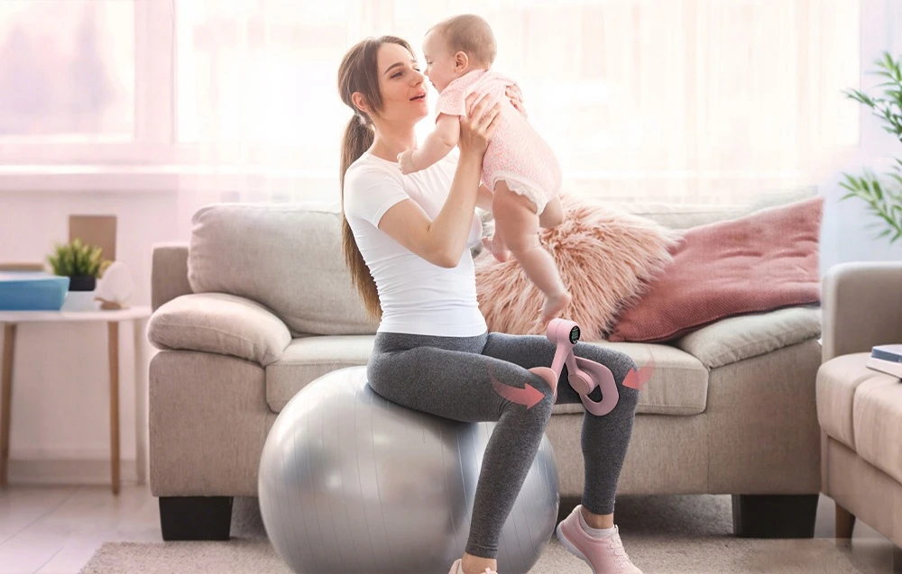 MERACH MR-2397 Thigh and Pelvic Floor Trainer rožinės spalvos aprašymas - Prekės nuotrauka