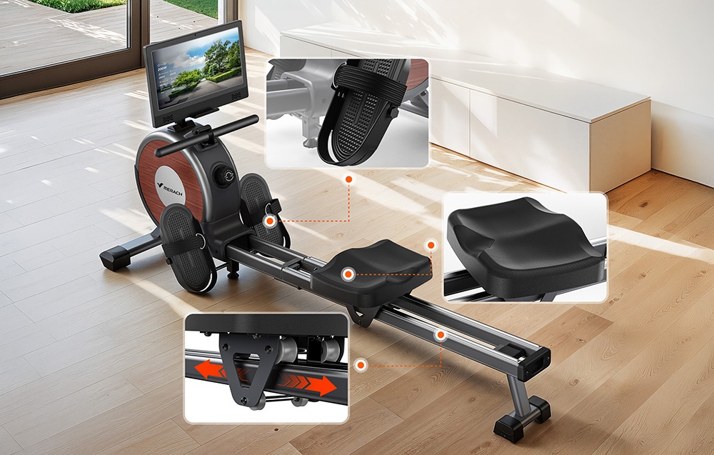 MERACH MR-R02B10 Rowing Machine (Juodas) aprašymas - Prekės nuotrauka