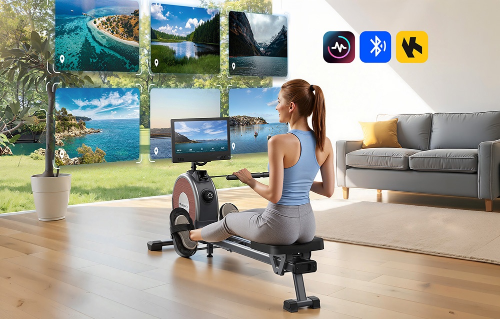 MERACH MR-R02B10 Rowing Machine (Juodas) aprašymas - Prekės nuotrauka