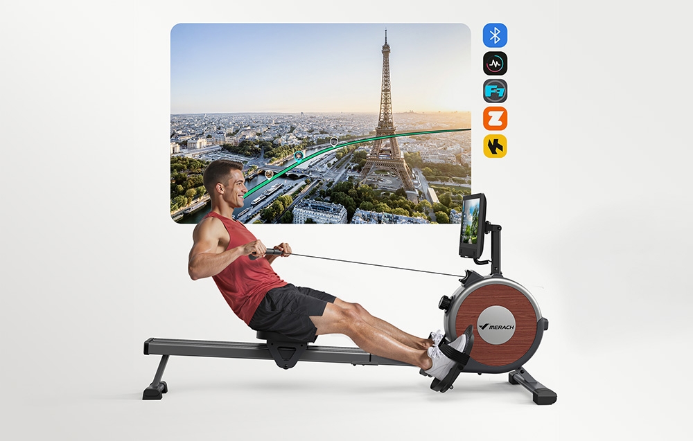 MERACH MR-R02B10 Rowing Machine (Juodas) aprašymas - Prekės nuotrauka