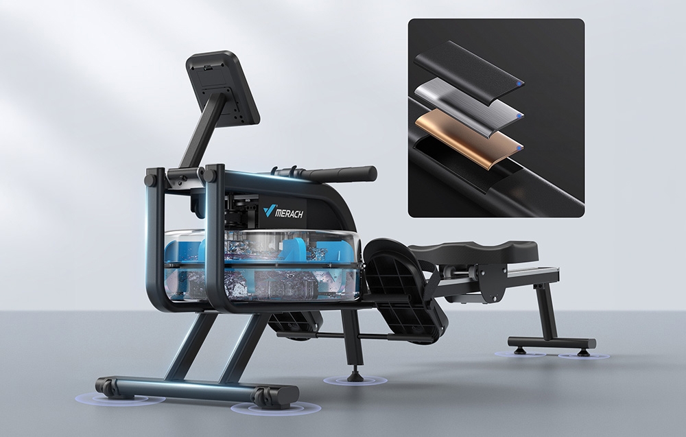 MERACH MR-R10B2 Rowing Machine (Juodas) aprašymas - Prekės nuotrauka