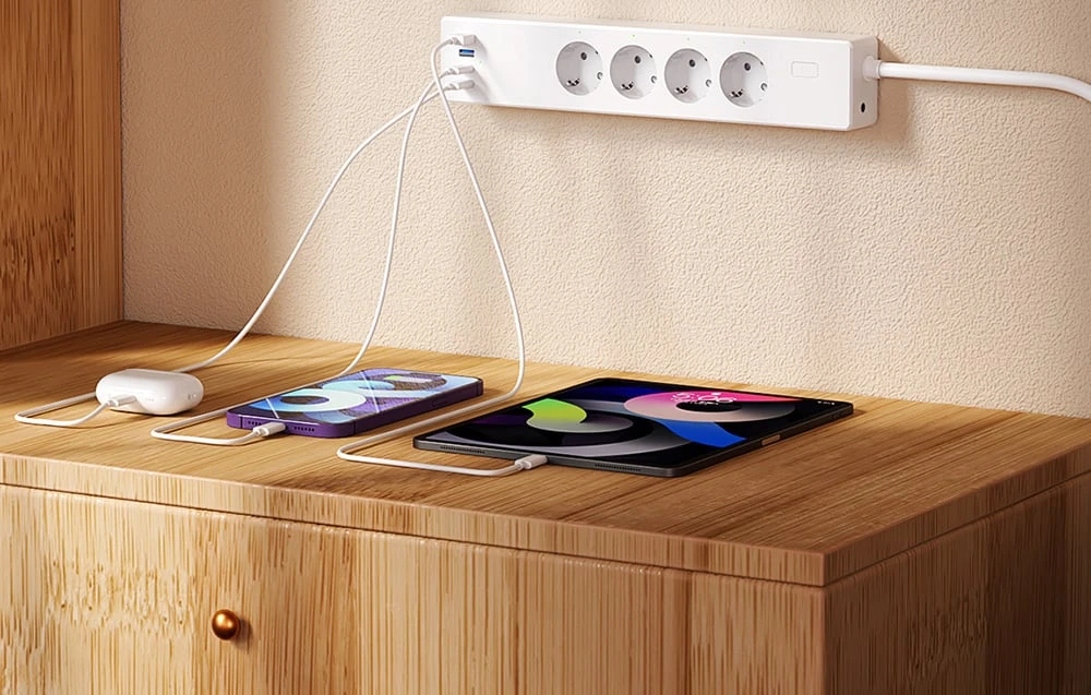 Meross MSP844 Wifi prailgintojas 4 AC kištukai 4 USB Matter aprašymas - Prekės nuotrauka