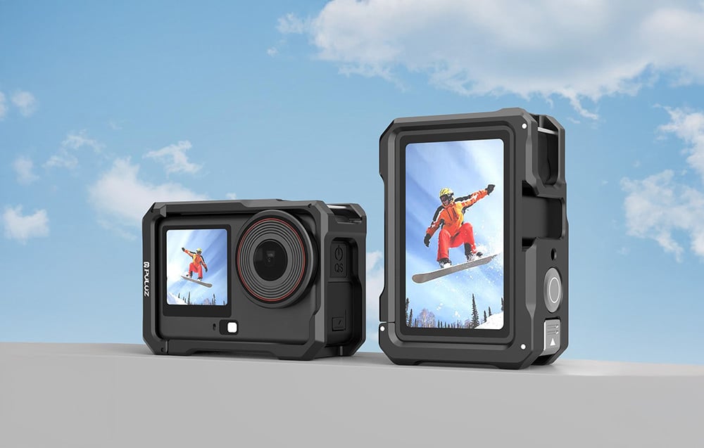 Metal protective case with a Puluz cold shoe mount for the DJI Osmo Action 6 aprašymas - Prekės nuotrauka