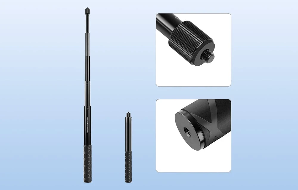 Metalinė asmenukių lazda PULUZ 110 cm, skirta Insta360 One RS / X2 / X3 / X4 aprašymas - Prekės nuotrauka