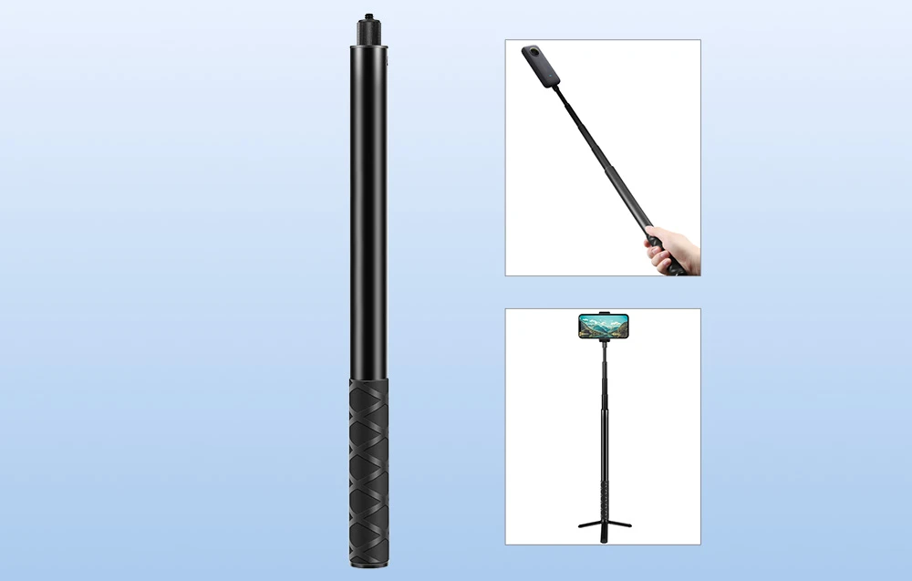 Metalinė asmenukių lazda PULUZ 150 cm, skirta Insta360 One RS / X2 / X3 / X4 aprašymas - Prekės nuotrauka Metalinė asmenukių lazda PULUZ 150 cm, skirta Insta360 One RS / X2 / X3 / X4 aprašymas - Prekės nuotrauka