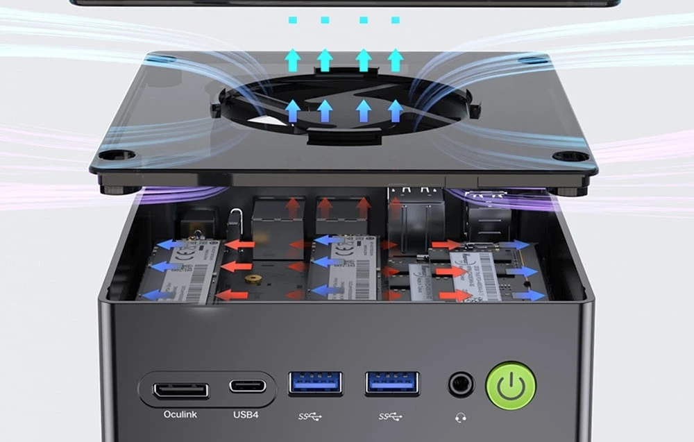 Mini PC GMKtec K8 Ryzen 7 8845HS 32GB RAM + 1TB WIN 11 Pro aprašymas - Prekės nuotrauka Mini PC GMKtec K8 Ryzen 7 8845HS 32GB RAM + 1TB WIN 11 Pro aprašymas - Prekės nuotrauka