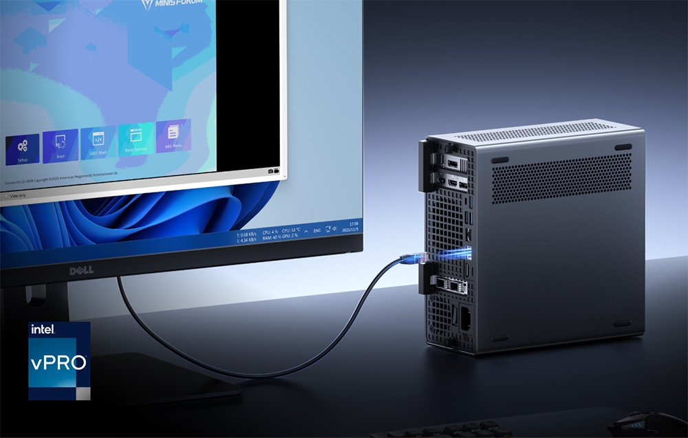 Mini PC MINIS FORUM MS-02U-235HX Intel Core Ultra 5 235HX barebone aprašymas - Prekės nuotrauka