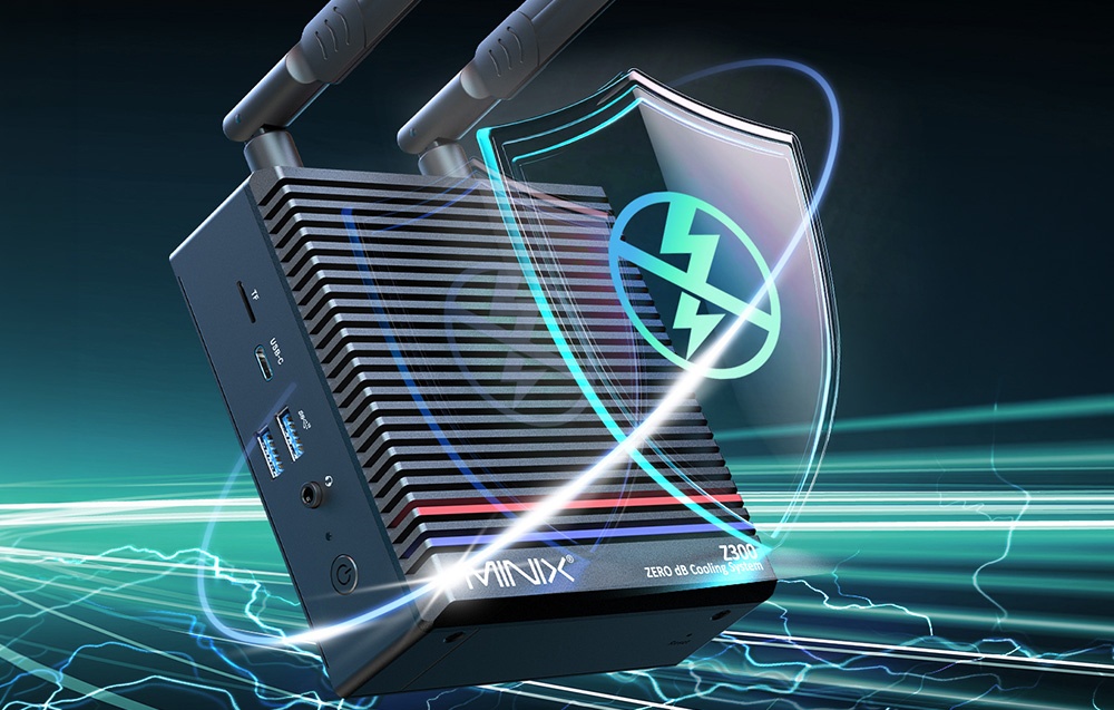 Stacionarus kompiuteris - Minix Z300-0dB Barebone Core 3 N350 | Wi‑Fi 6 aprašymas - Prekės nuotrauka