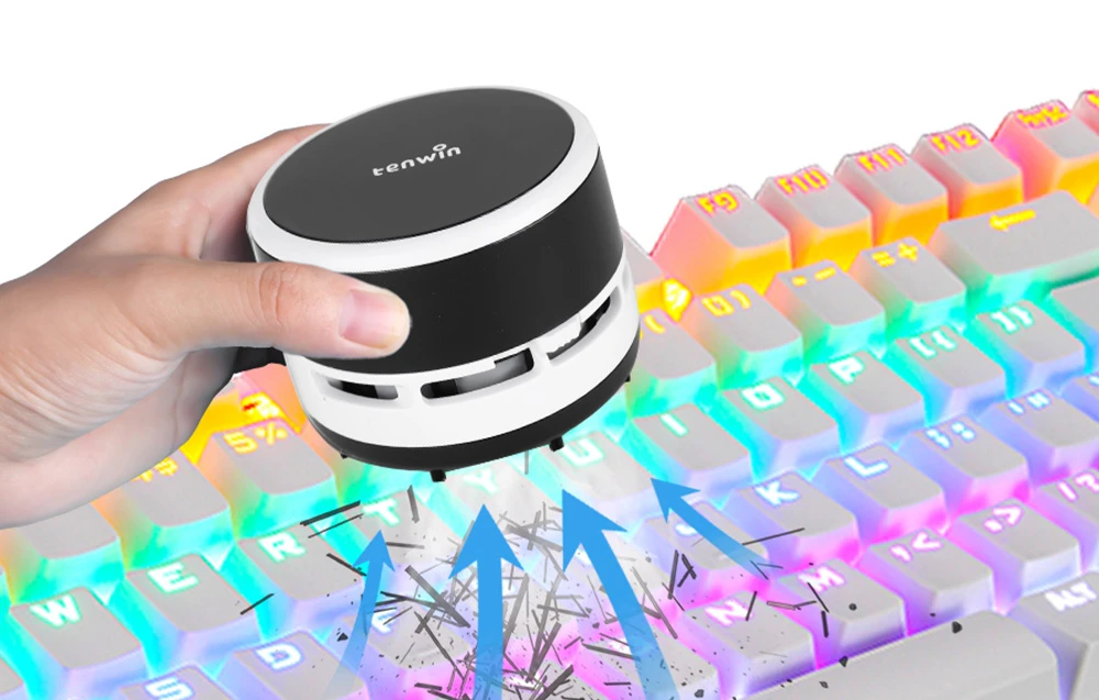Mini dulkių siurblys darbalaukiui belaidis Tenwin 8050-1 Baterija (juoda) aprašymas - Prekės nuotrauka