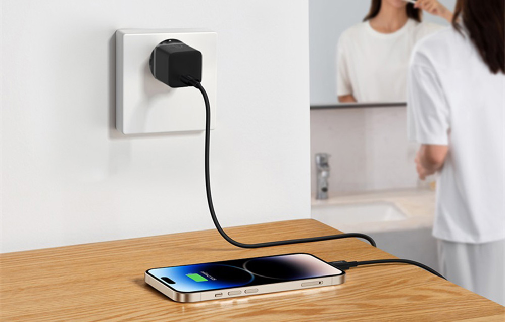 mini wall charger-baseus-gan5-20w-black