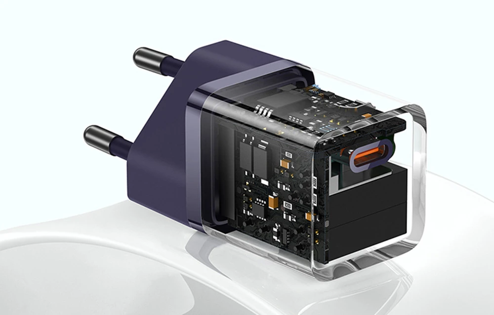 Mini sieninis įkroviklis Baseus GaN5 30W (violetinė) aprašymas - Prekės nuotrauka Mini sieninis įkroviklis Baseus GaN5 30W (violetinė) aprašymas - Prekės nuotrauka