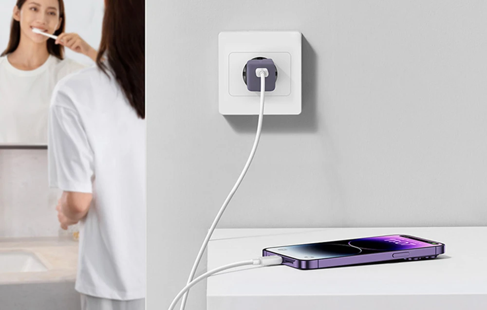 Mini sieninis įkroviklis Baseus GaN5 30W (violetinė) aprašymas - Prekės nuotrauka Mini sieninis įkroviklis Baseus GaN5 30W (violetinė) aprašymas - Prekės nuotrauka