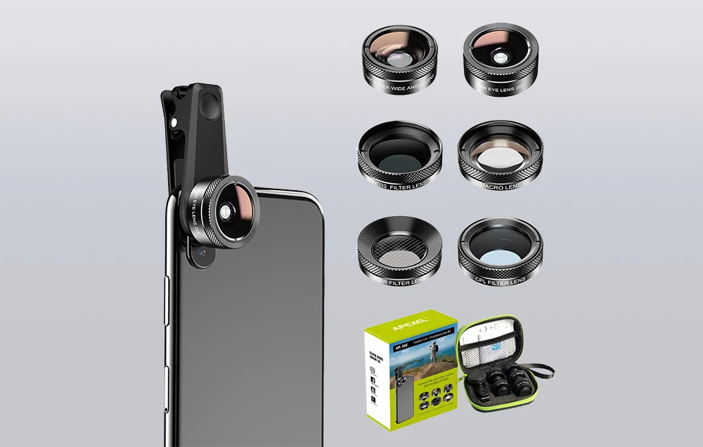 Mobiliojo objektyvo rinkinys APEXEL APL-DG6V2 6 viename universalus (juodas) aprašymas - Prekės nuotrauka Mobiliojo objektyvo rinkinys APEXEL APL-DG6V2 6 viename universalus (juodas) aprašymas - Prekės nuotrauka