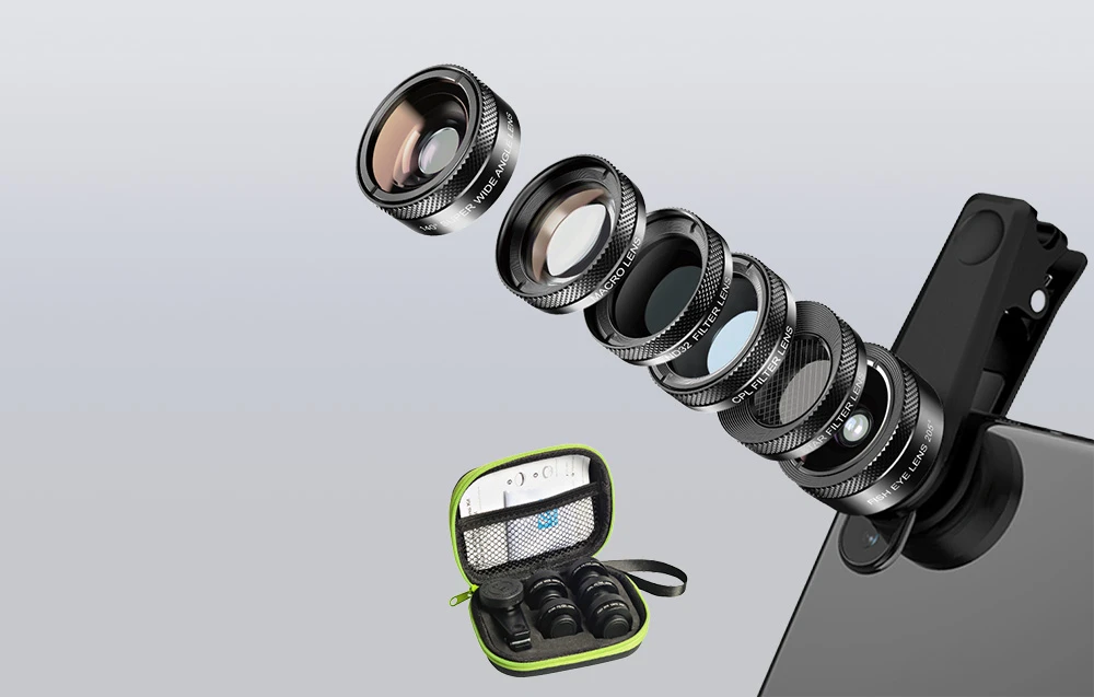 Mobiliojo objektyvo rinkinys APEXEL APL-DG6V2 6 viename universalus (juodas) aprašymas - Prekės nuotrauka Mobiliojo objektyvo rinkinys APEXEL APL-DG6V2 6 viename universalus (juodas) aprašymas - Prekės nuotrauka