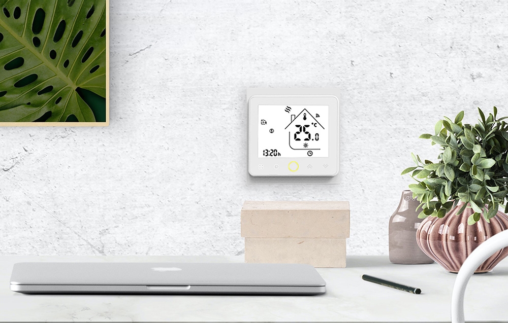 Moes WHT-022-GB Termostatas elektrinei šildymo sistemai su temperatūros sensoriumi grindims aprašymas - Prekės nuotrauka