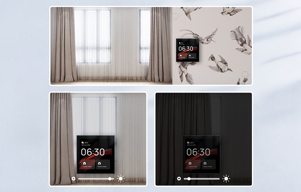 Moes Išmanių namų TUYA valdymo panelė, LCD, Wi-Fi, su ZigBee bridge, montuojama sienoje, juoda aprašymas - Prekės nuotrauka