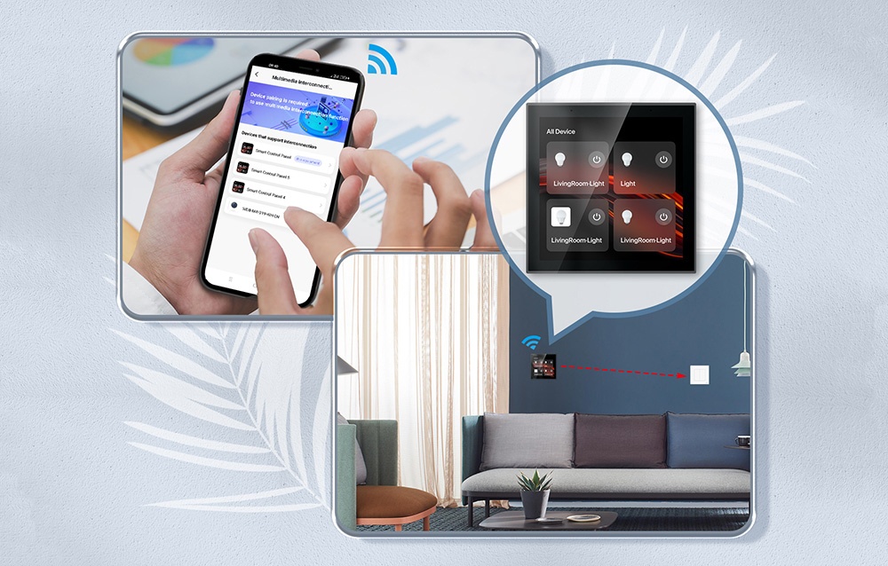 Moes Išmanių namų TUYA valdymo panelė, LCD, Wi-Fi, su ZigBee bridge, montuojama sienoje, juoda aprašymas - Prekės nuotrauka