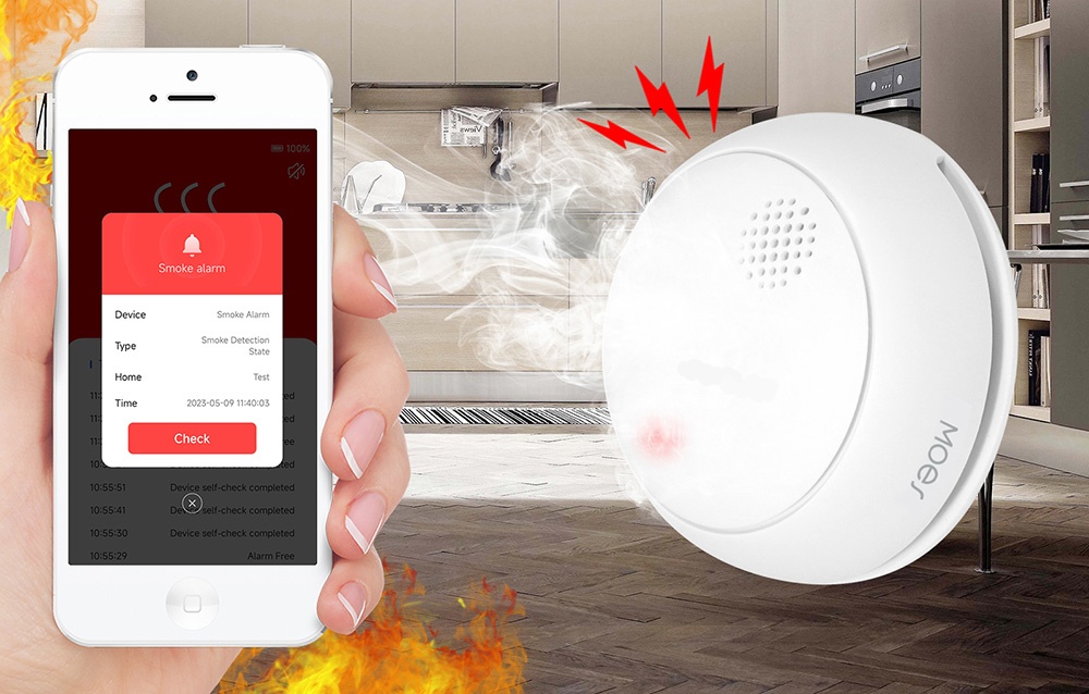 MOES SSD01 ZigBee Smoke Detector aprašymas - Prekės nuotrauka