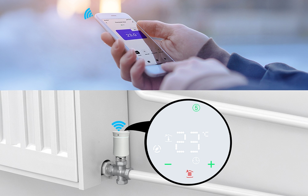 MOES TRV BY100 ZigBee Touch Thermostatic Head aprašymas - Prekės nuotrauka