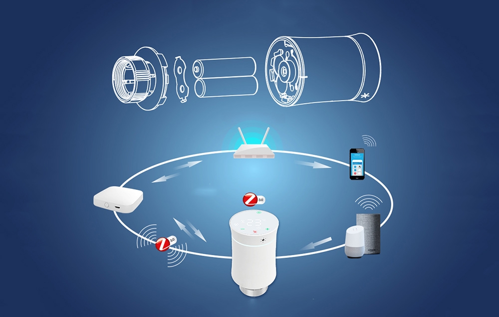 MOES TRV BY100 ZigBee Touch Thermostatic Head aprašymas - Prekės nuotrauka