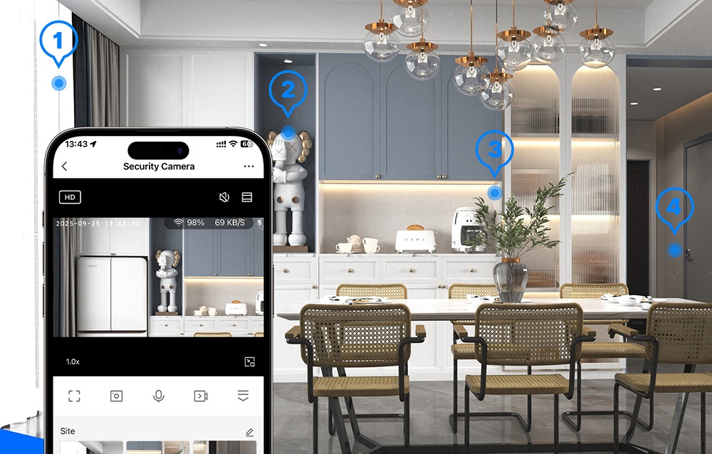MOES WCM-P67 3MP Wi-Fi IP Camera aprašymas - Prekės nuotrauka