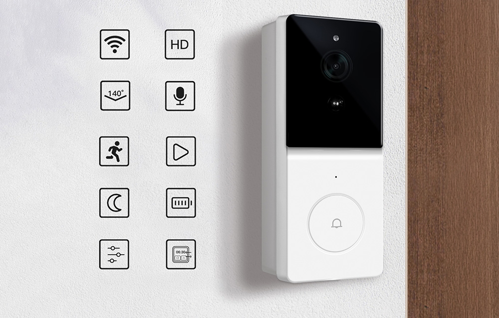 MOES WDB-TY-B20 Wi-Fi RF 433 MHz 1080p Video Doorbell aprašymas - Prekės nuotrauka