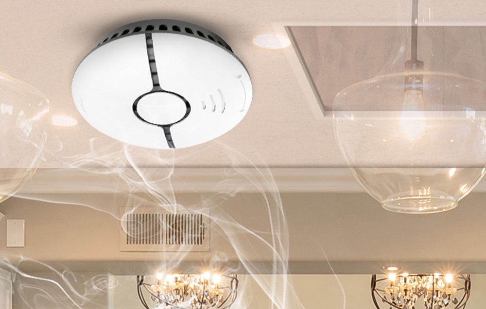 Moes WSS-S išmanusis bevielis wifi dūmų jutiklis, detektorius su sirena valdomas Tuya, Smart life aprašymas - Prekės nuotrauka