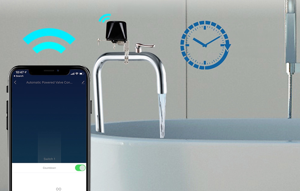 Moes Išmanusis Wi-Fi vandens sklendės valdiklis Tuya / Smart Life - juodas aprašymas - Prekės nuotrauka