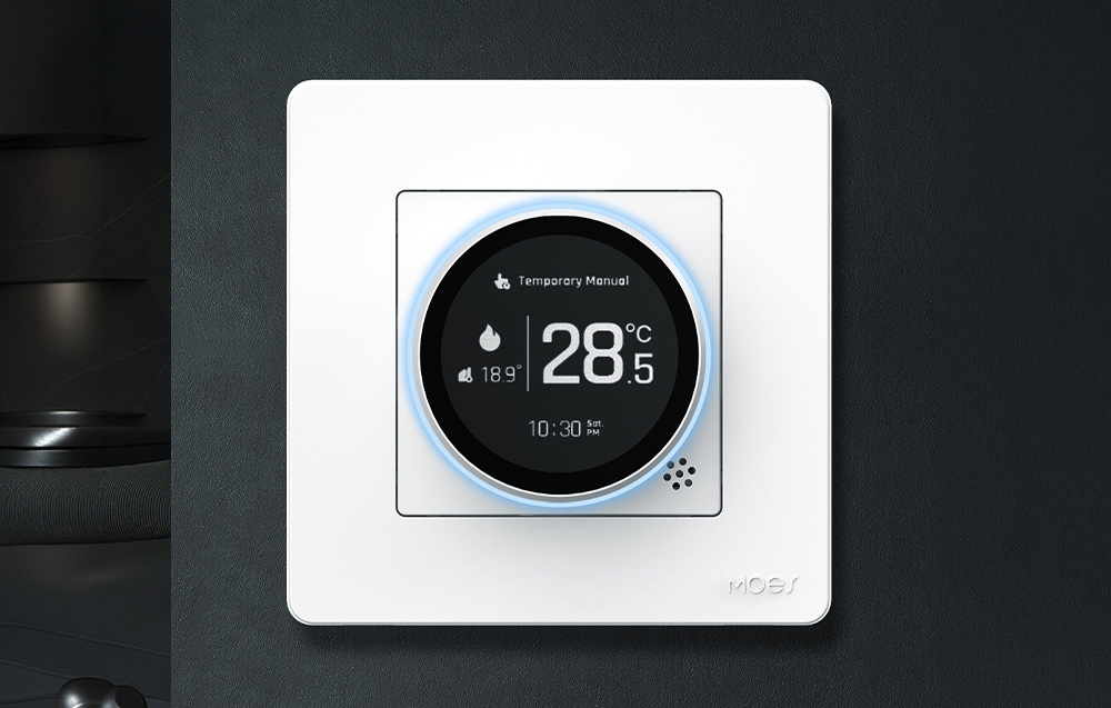 Moes Star Ring Zigbee išmanusis termostatas elektriniam šildymui 16A GB, baltas aprašymas - Prekės nuotrauka