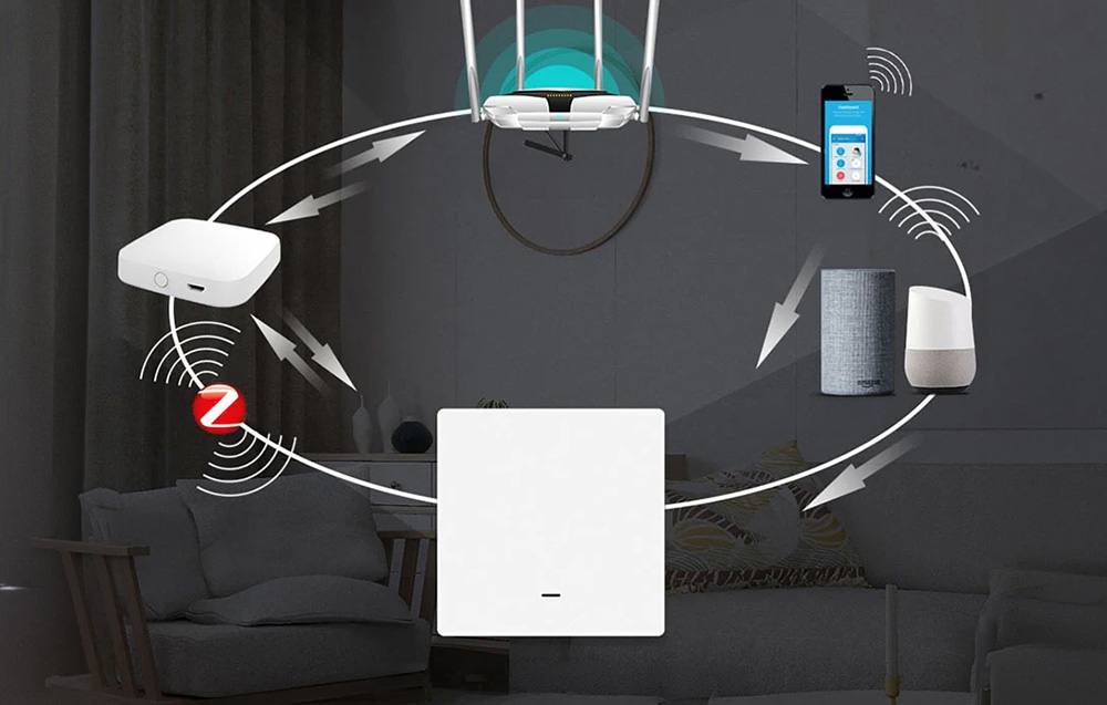 MOES ZS-B-EU1 ZigBee 1-Channel Light Switch aprašymas - Prekės nuotrauka