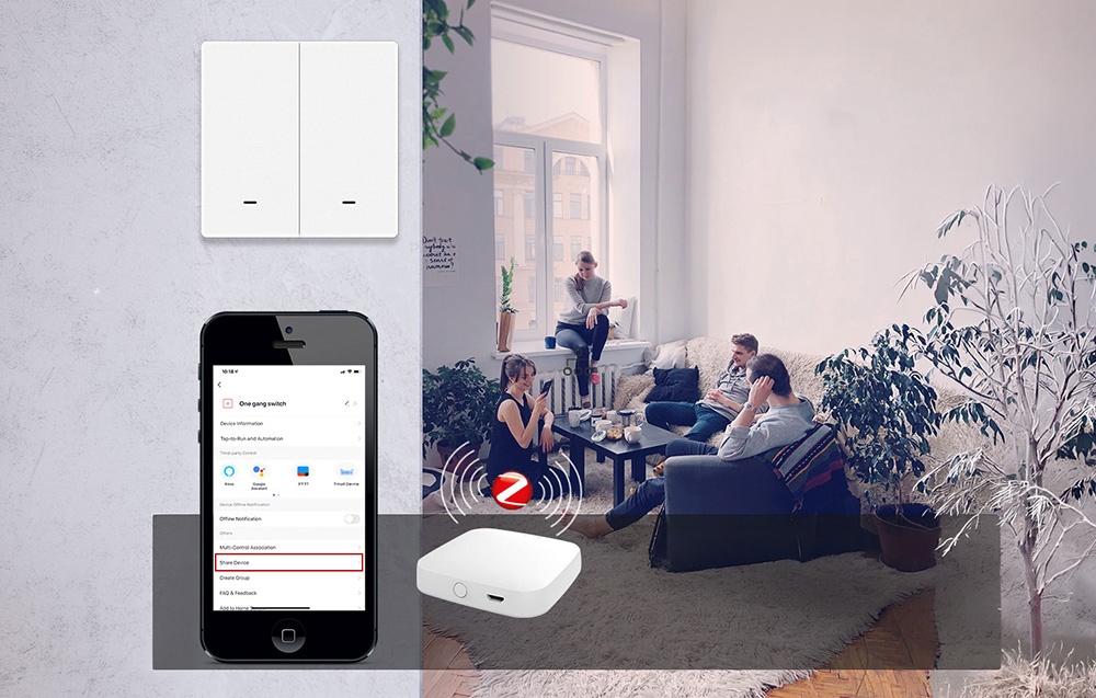 MOES ZS-B-EU2 ZigBee 2-Channel Light Switch aprašymas - Prekės nuotrauka