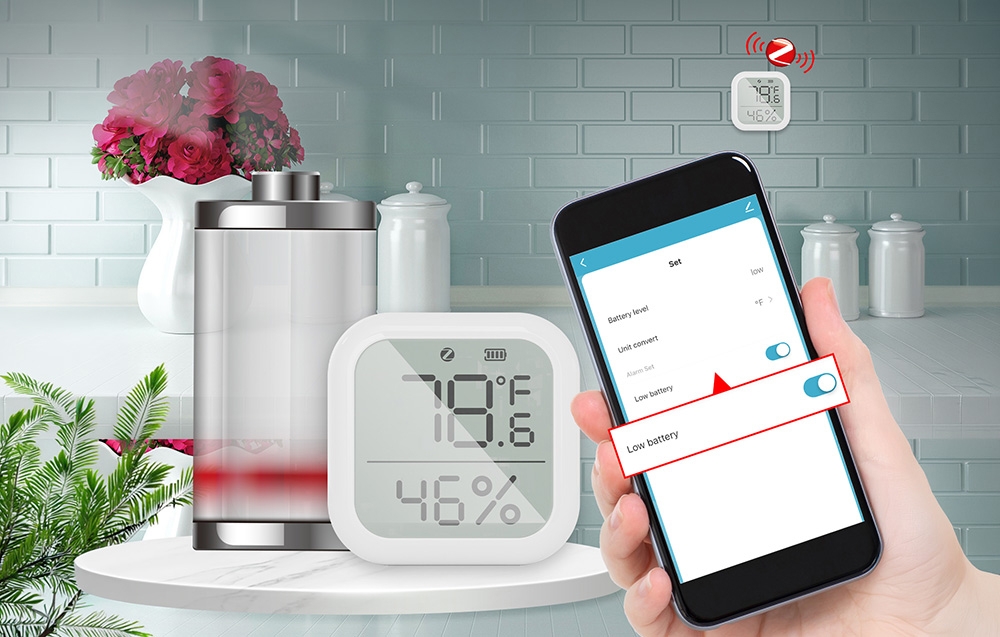 Moes Išmanusis bevielis patalpos temperatūros ir drėgmės jutiklis, ZigBee, TUYA / Smart Life aprašymas - Prekės nuotrauka