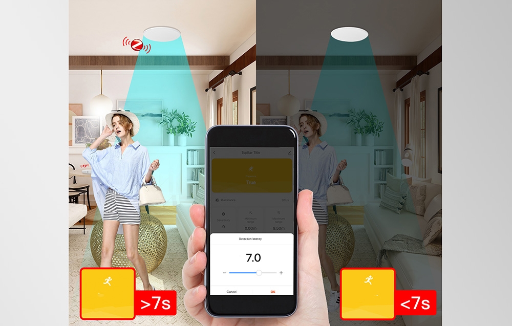 MOES ZSS-QY-HP ZigBee mmWave Presence Sensor aprašymas - Prekės nuotrauka