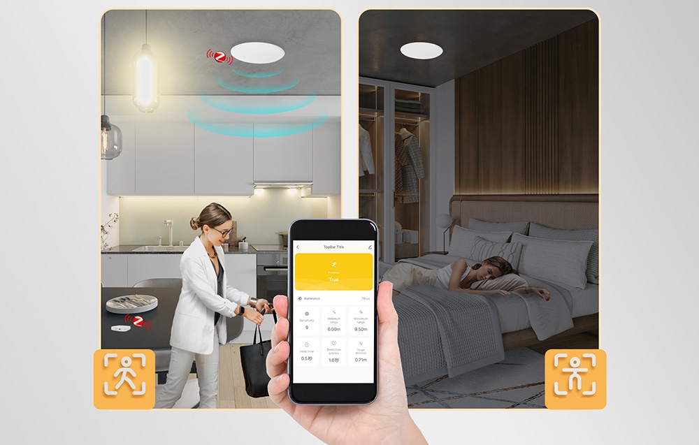 MOES ZSS-QY-HP ZigBee mmWave Presence Sensor aprašymas - Prekės nuotrauka