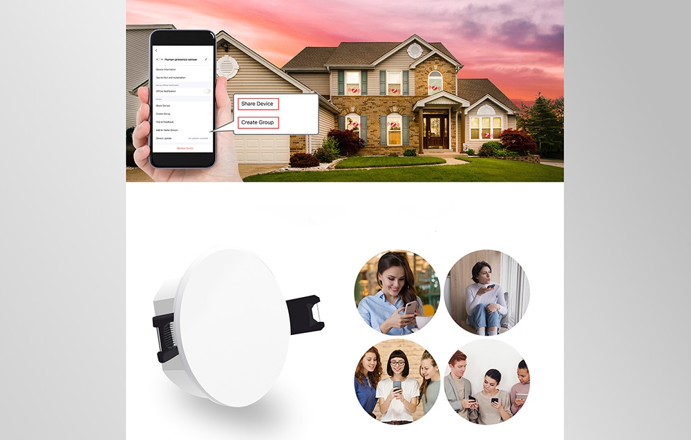 MOES ZSS-QY-HP ZigBee mmWave Presence Sensor aprašymas - Prekės nuotrauka