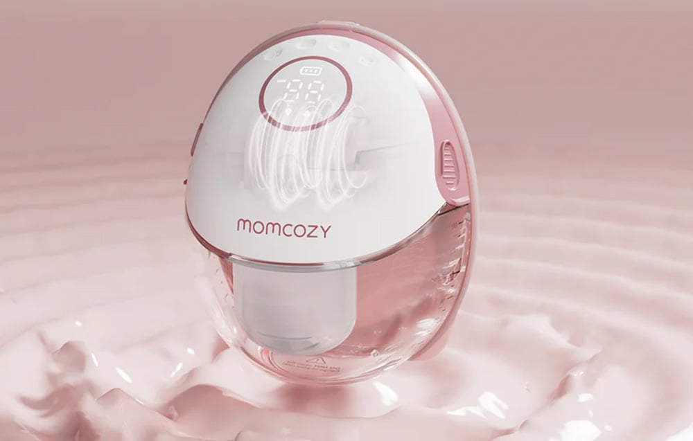 „momcozy-m6“ dvigubas krūties pompa pilkas