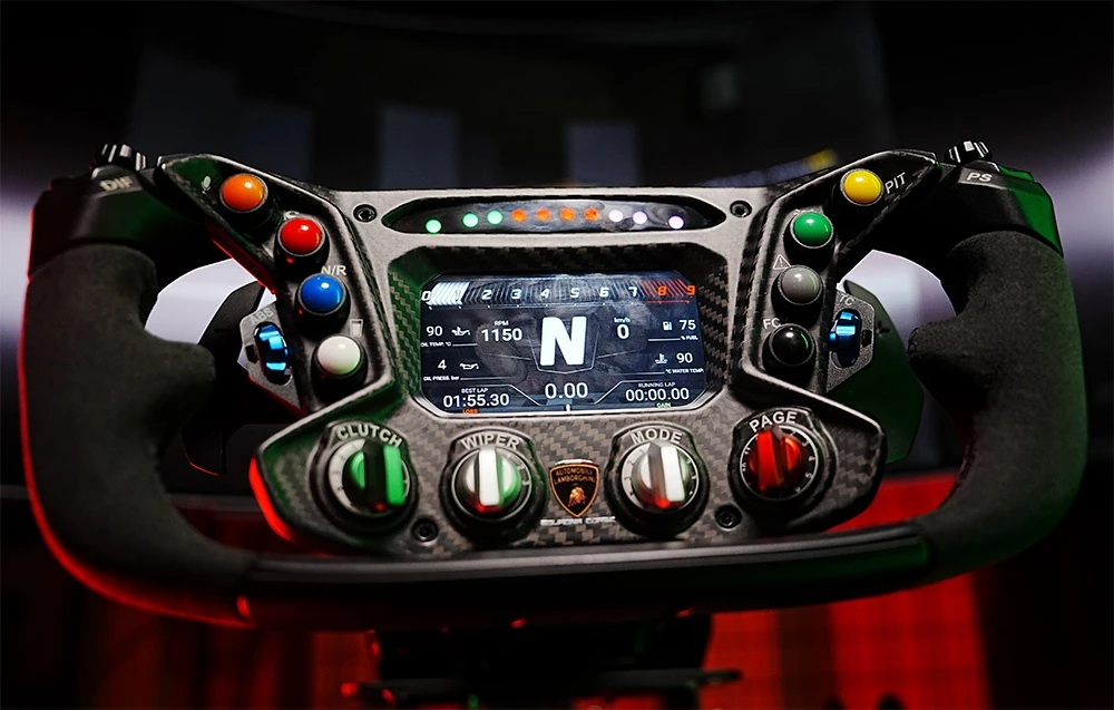 Moza Racing MOZA x Automobili Lamborghini ESSENZA SCV12 Steering Wheel aprašymas - Prekės nuotrauka