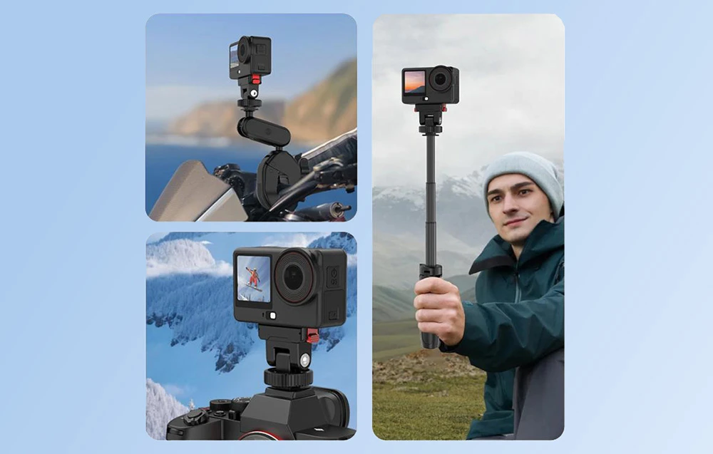 Multifunction adapter with quick release Puluz for DJI Osmo Action 6 / Nano aprašymas - Prekės nuotrauka