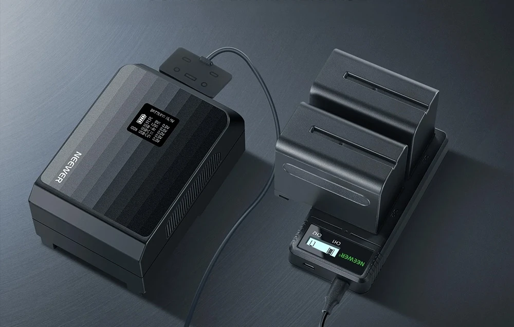 NEEWER 2 vnt. Baterija Set with Charger aprašymas - Prekės nuotrauka